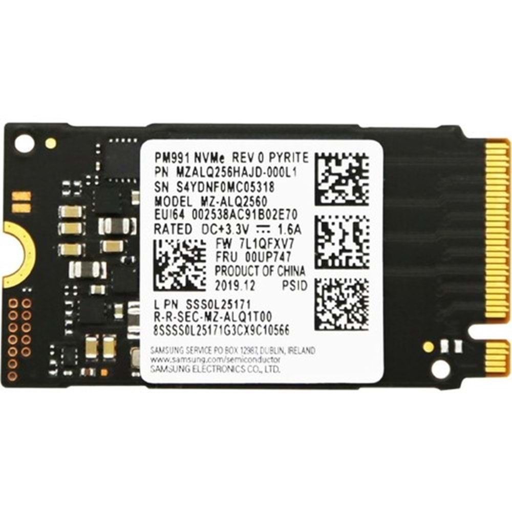 SAMSUNG 256GB M.2 NVME SSD
