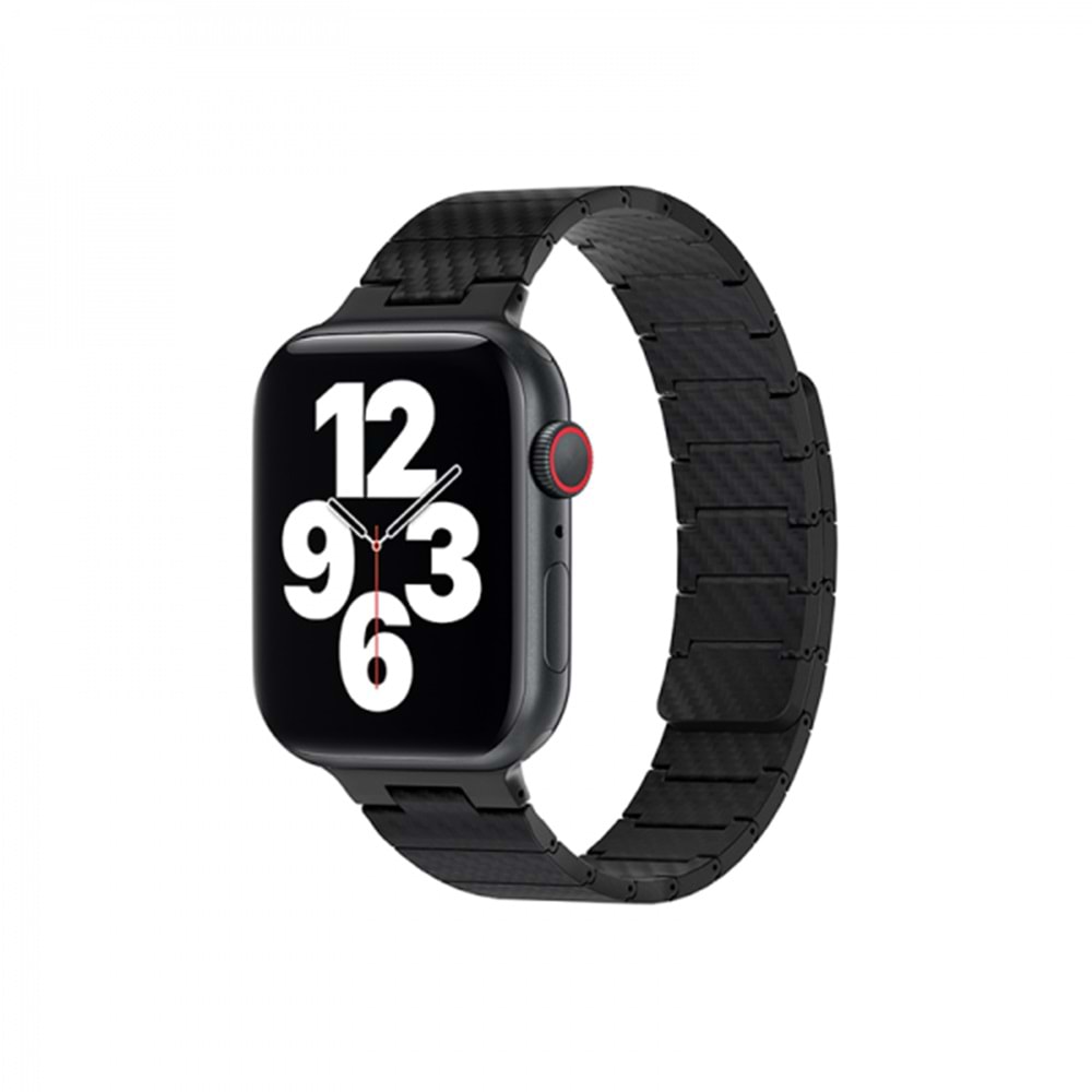 WIWU WB009 BLACK CARBON FIBER PATTERN MAGNETIC WATCH BAND 42-44-45-49MM