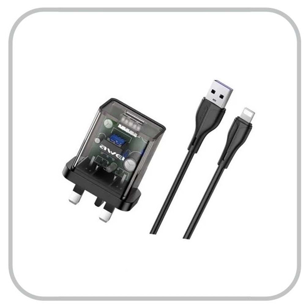 AWEI C12T SMALL POWER ADAPTER AND LIGHTNING