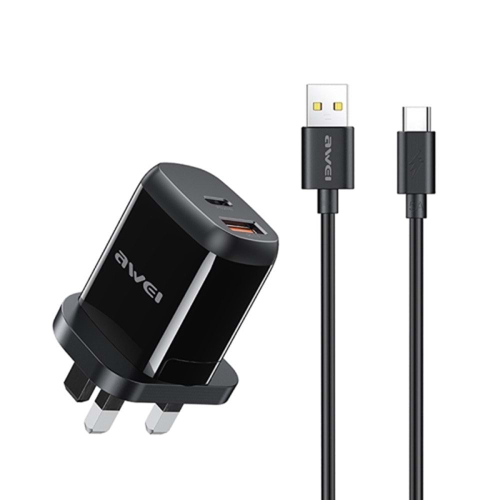 AWEI PD1 20W CHARGER WITH TYPE-C CABLE UK