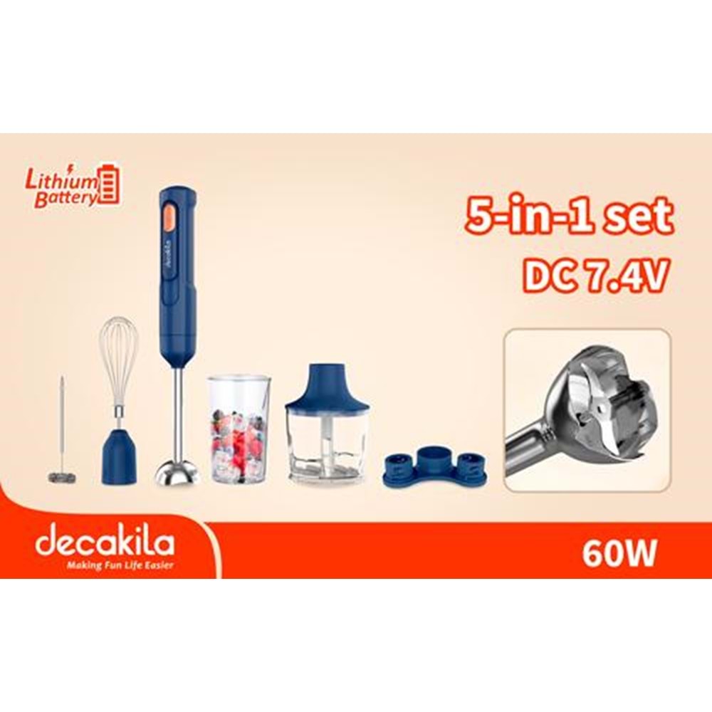 DECAKILA KMJB042L 5 IN 1 CORDLESS HAND BLENDER SET