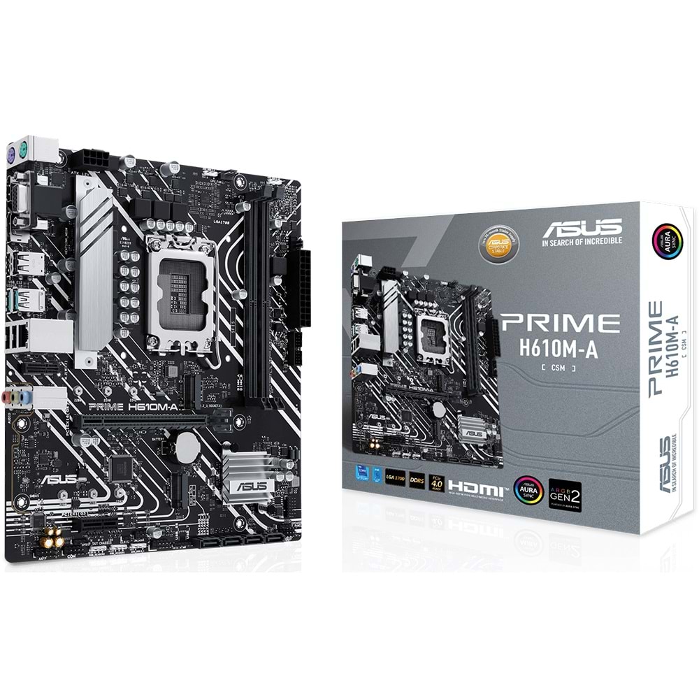ASUS PRIME H610M-K DDR5 5600Mhz HDMI VGA mATX 1700 ANAKART
