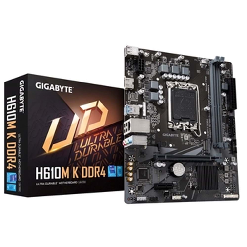 GIGABYTE H610M K DDR4 3200MHZ M.2 HDMI MATX 1700P ANAKART