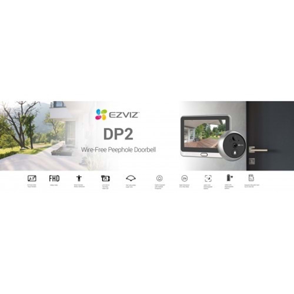 Ezviz Kablosuz Gözetleme Deliği Kapı Zili DP2