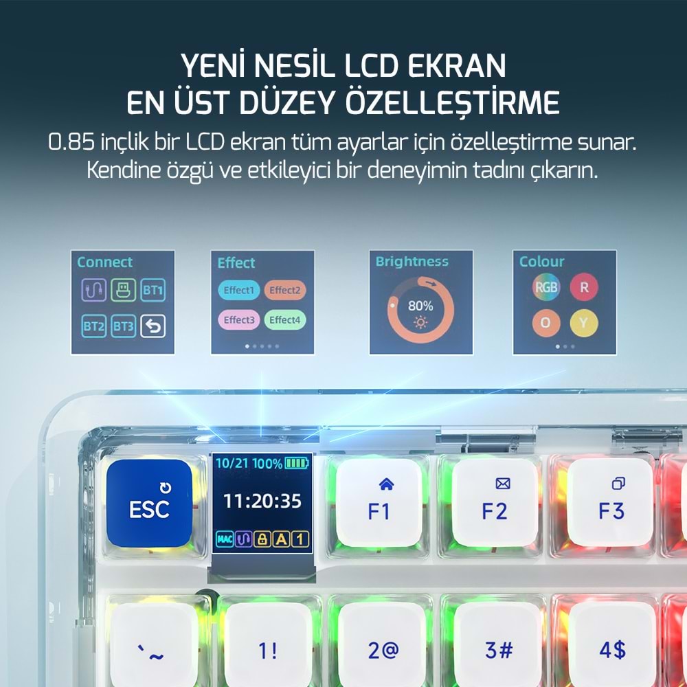 GamePower Gasket Pro X RGB Wireless/Bluetooth/Kablolu Mekanik Hot-Swap Yağlı Switch Gasket Gaming Klavye