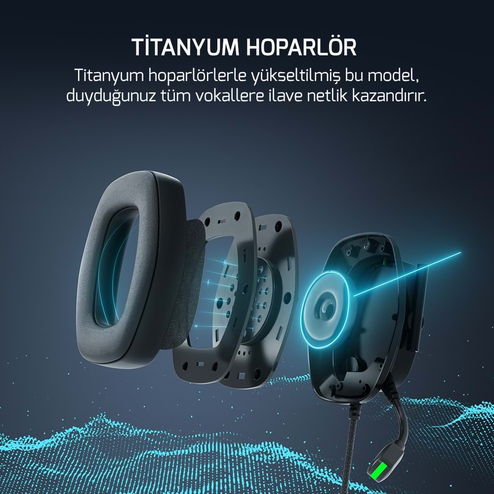 GAMEPOWER KAI TITANIUM X SİYAH MANYETIK PAD GAMING KULAKLIK