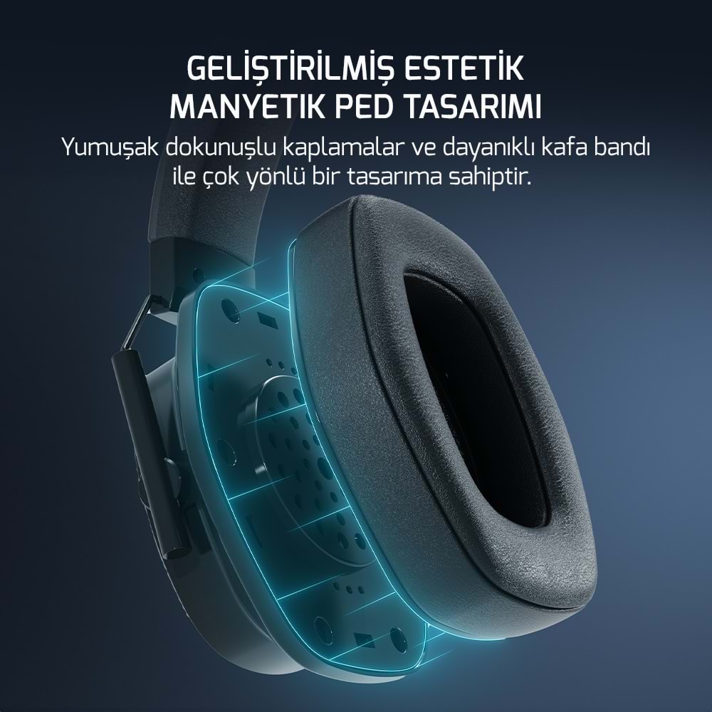 GAMEPOWER KAI TITANIUM X SİYAH MANYETIK PAD GAMING KULAKLIK