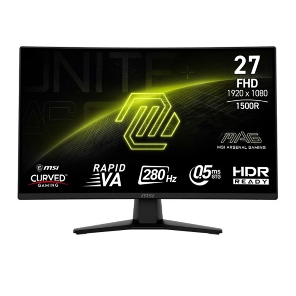 MSI 27 MAG 274CXF 0.5MS 280 HZ ADAPTIVESYNC FHD GAMING MONITOR