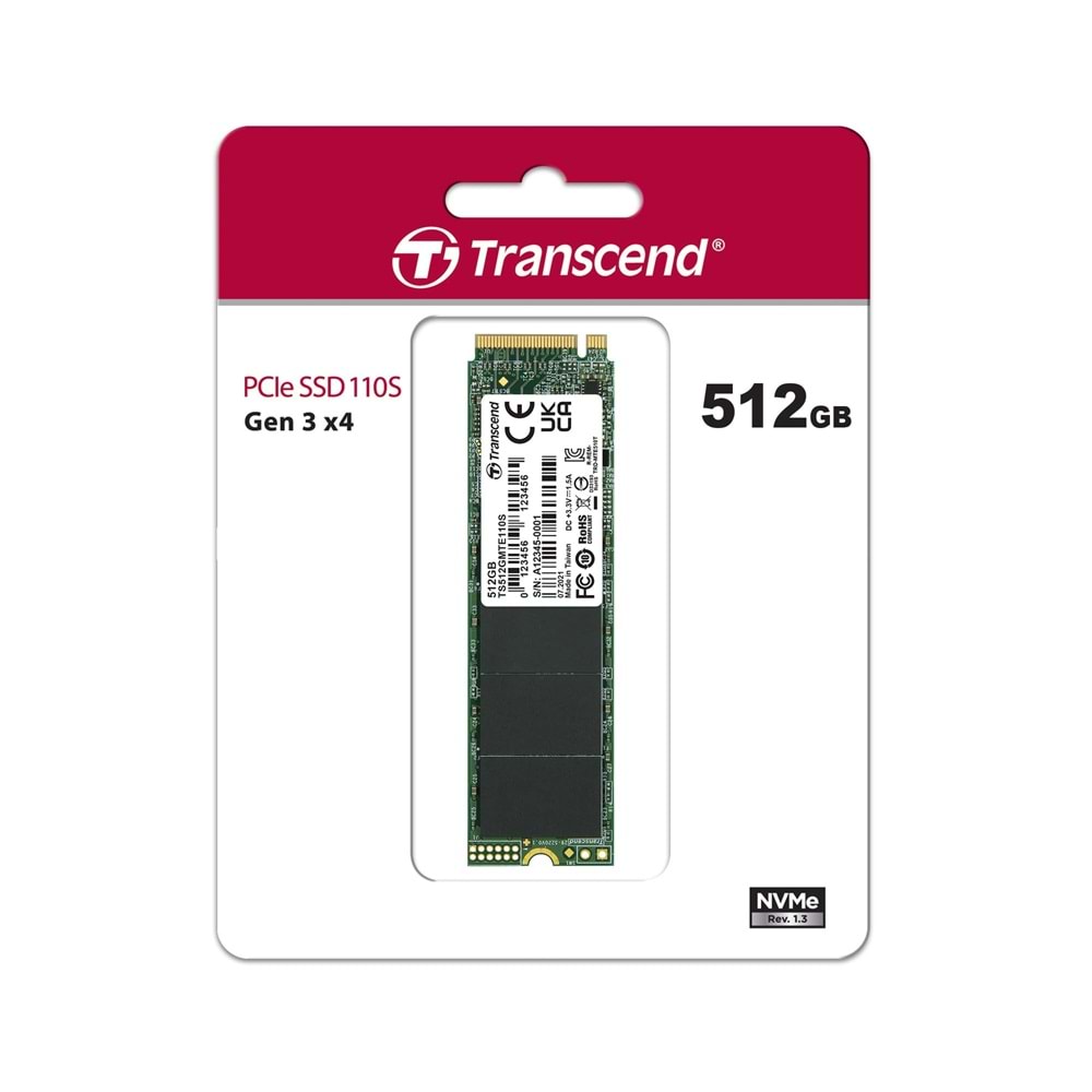 TRANSCEND 110S 512GB M.2 NVMe GEN3 x4 SSD