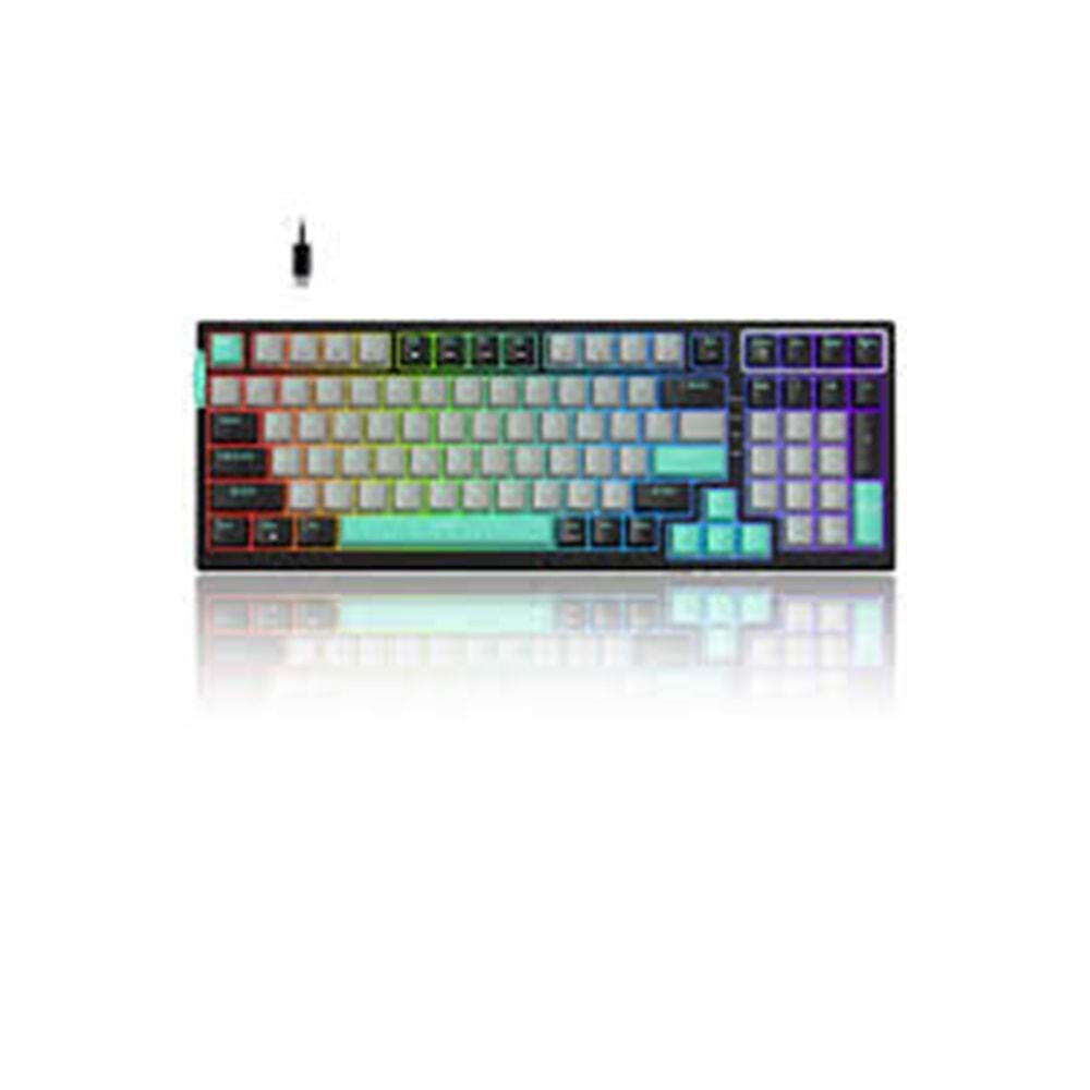 MageGee SKY98 Kablosuz/Bluetooth/Kablolu RGB Hot-Swap Gasket Siyah-Beyaz Gaming Mekanik Klavye