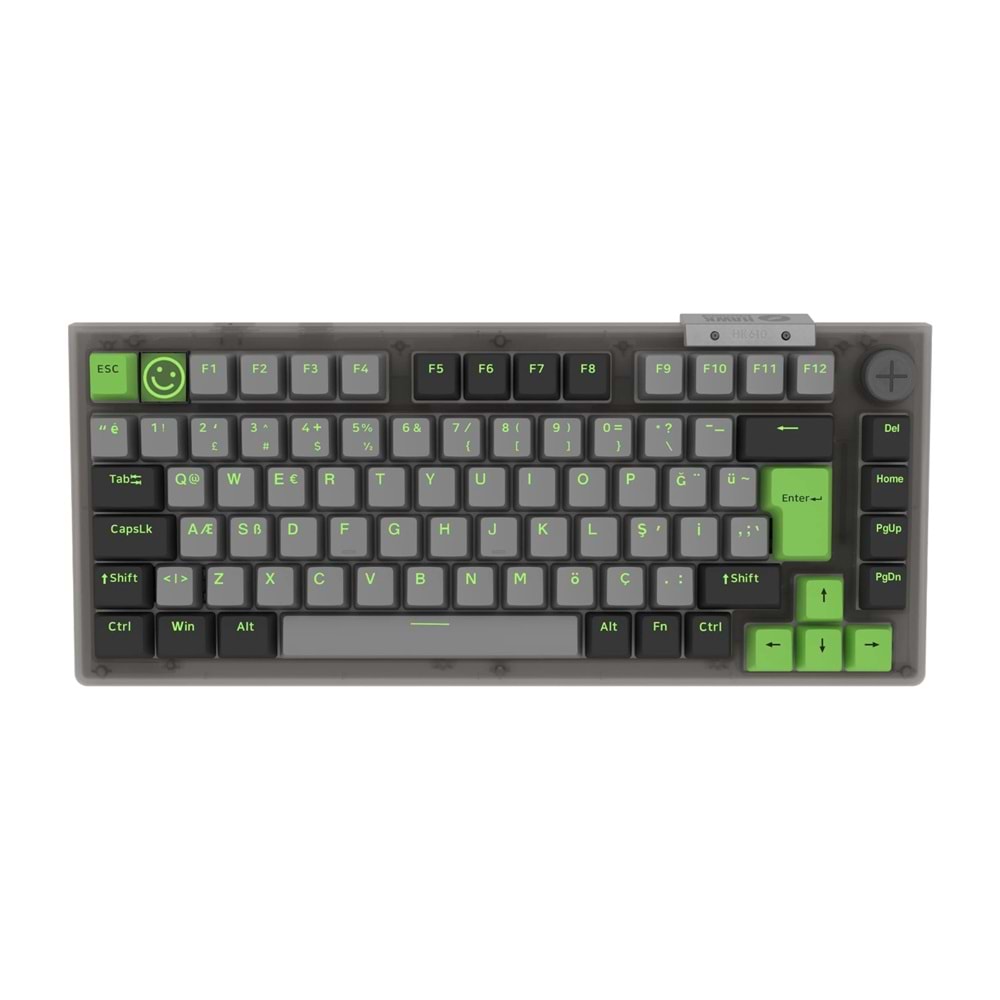 Hawk Gaming HK610 Gateron Switch RGB LCD Tri-Mode Kablosuz/Bluetooth %75 Gaming Oyuncu Klavye