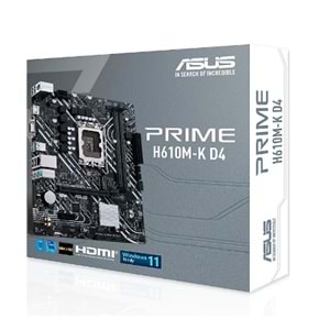 ASUS PRIME H610M-K D4 ARGB INTEL 1700p DDR4 3200 DP HDMI M2 USB3.2 mATX