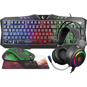 RAMPAGE KM-404 ARGENTI RAINBOW AYDINLATMALI USB GAMING COMBO SET