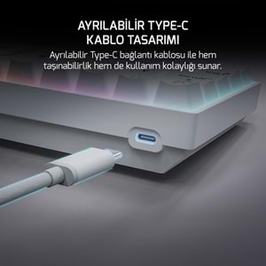 GAMEPOWER LYRA RGB 60M MEKANIK BLUE SWITCH GAMING OYUNCU KLAVYE BEYAZ