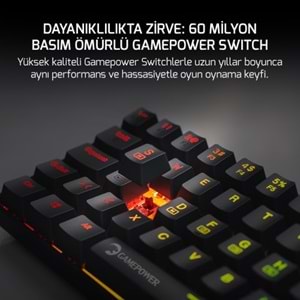 GAMEPOWER LYRA RGB 60M KLAVYE MEKANIK RED SWITCH SİYAH