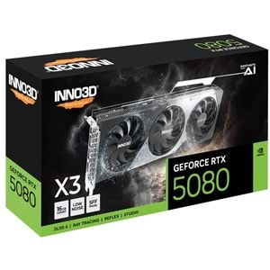 INNO3D RTX 5080 X3 OC 16GB 256 BIT GDDR7 EKRAN KARTI