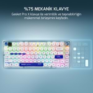 GamePower Gasket Pro X RGB Wireless/Bluetooth/Kablolu Mekanik Hot-Swap Yağlı Switch Gasket Gaming Klavye