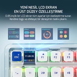 GamePower Gasket Pro X RGB Wireless/Bluetooth/Kablolu Mekanik Hot-Swap Yağlı Switch Gasket Gaming Klavye