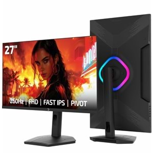 GamePower Lunis L60 27¨ 260Hz 0.5Ms Fast IPS FHD RGB Pivot Gaming Monitör