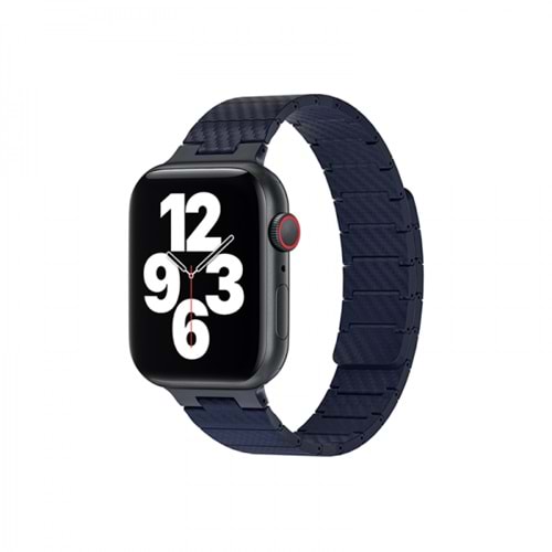 WIWU WB009 BLUE CARBON FIBER PATTERN MAGNETIC WATCH BAND 42-44-45-49MM
