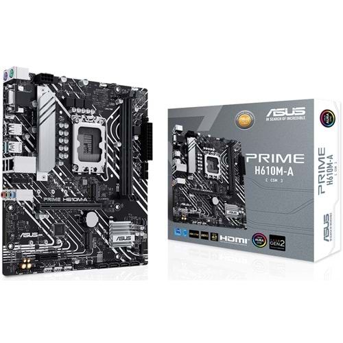 ASUS PRIME H610M-K DDR5 5600Mhz HDMI VGA mATX 1700 ANAKART