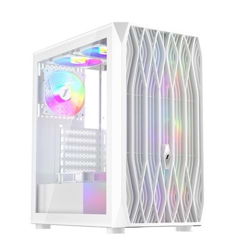 1 ST PLAYER ARIYA AY7 BEYAZ 650W 80+ ARGB 4X12CM FAN TEMPERLI CAM MESH USB 3.0 ATX KASA