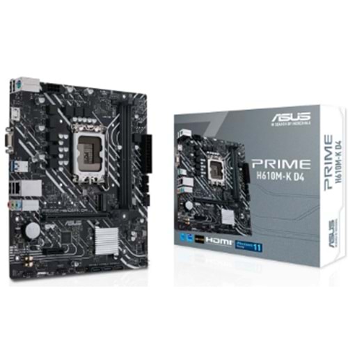 ASUS PRIME H610M-K D4 ARGB INTEL 1700p DDR4 3200 DP HDMI M2 USB3.2 mATX
