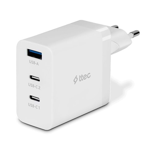 TTEC ZSCG03B SMART CHARCING TRIO GAN 65W 2 USB-C+USB-A