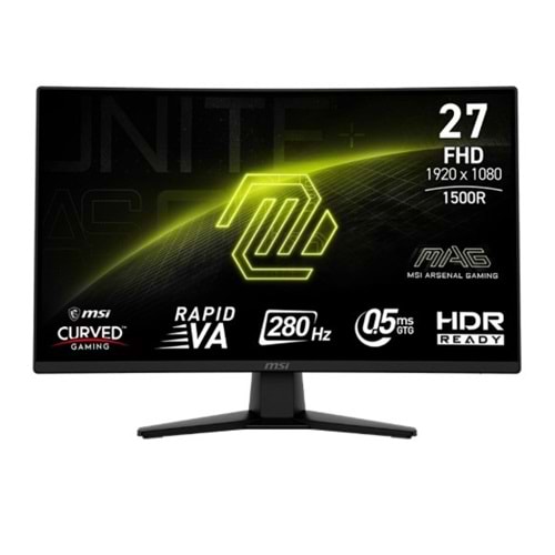 MSI 27 MAG 274CXF 0.5MS 280 HZ ADAPTIVESYNC FHD GAMING MONITOR