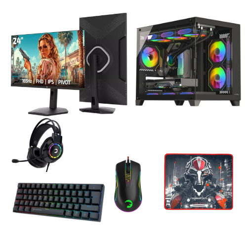GAMING PC BUNDLE AMD RYZEN 5 7500F-16 GB DDR5 RAM-512 NVME SSD-16 GB RX 9060XT-GAMING EKİPMAN