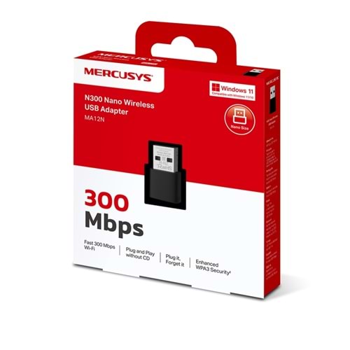 MERCUSYS MA12N N300 NANO WIFI USB ADAPTOR