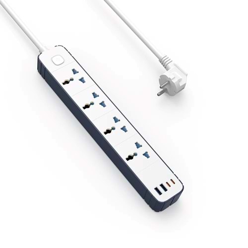 WIWU S007 Çok Fonksiyonlu 20W Çoklu Priz 2xType c -2xUSB - 4x SC