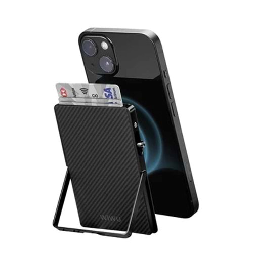 WIWU MW007 Warriors Pop-Up Magnetik Aramid Fiber Kaplı Standlı Kartlık