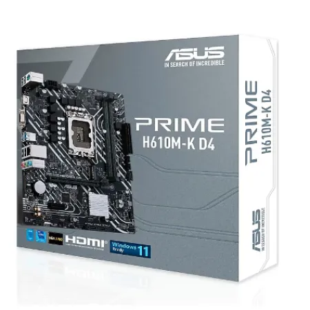 ASUS PRIME H610M-K D4 ARGB INTEL 1700p DDR4 3200 DP HDMI M2 USB3.2 mATX