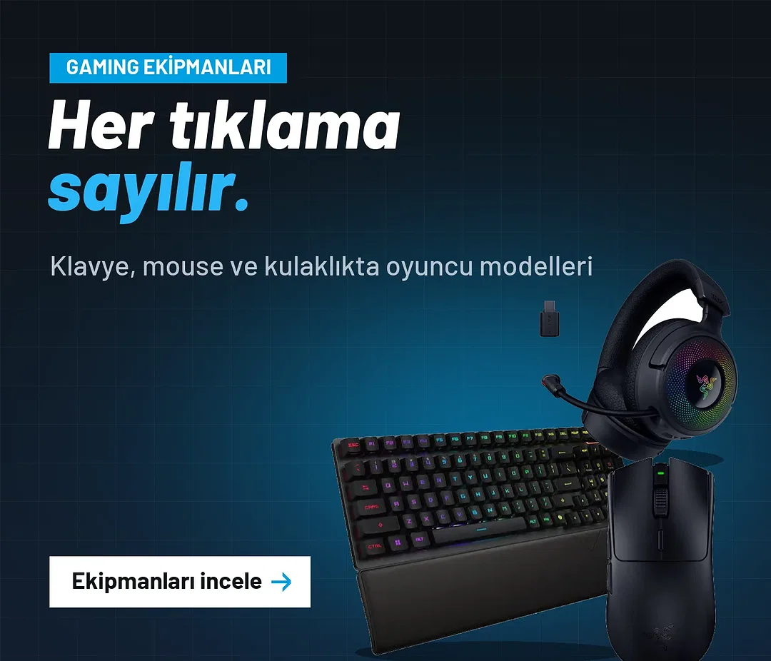 Gaming ekipmanları: klavye, mouse ve kulaklık