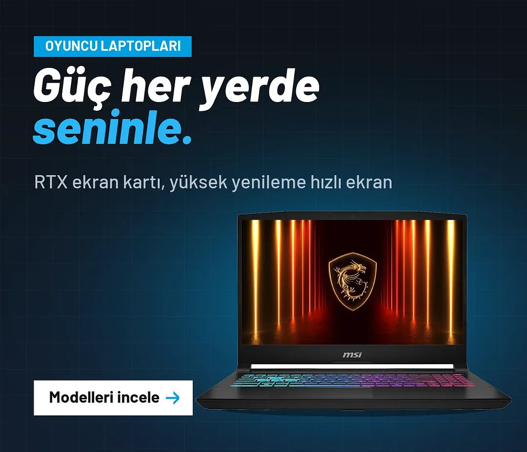 Oyuncu laptopları: RTX ekran kartı ve yüksek yenileme hızlı ekran