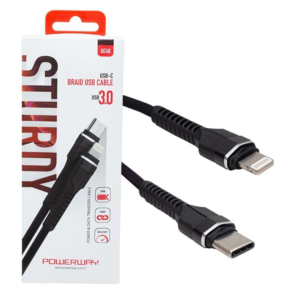 QC48 USB 3.0 LIGHTNING TO TYPE-C IP DATA KABLOSU