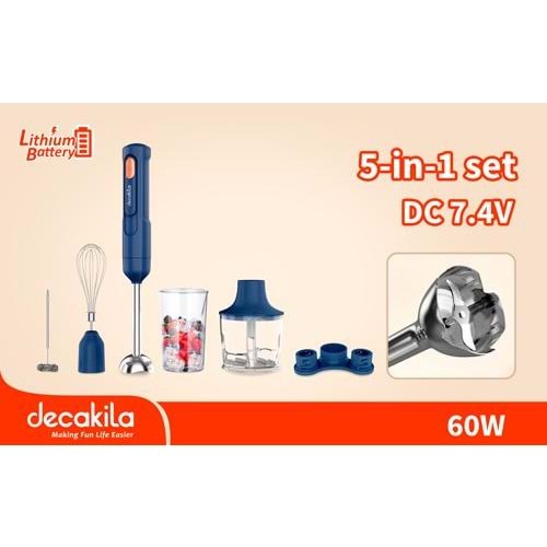 DECAKILA KMJB042L 5 IN 1 CORDLESS HAND BLENDER SET