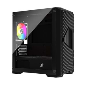 1 ST PLAYER TRILOBITE T5 SIYAH 650W 80+ ARGB 4X12CM FAN TEMPERLI CAM MESH USB 3.0 ATX KASA