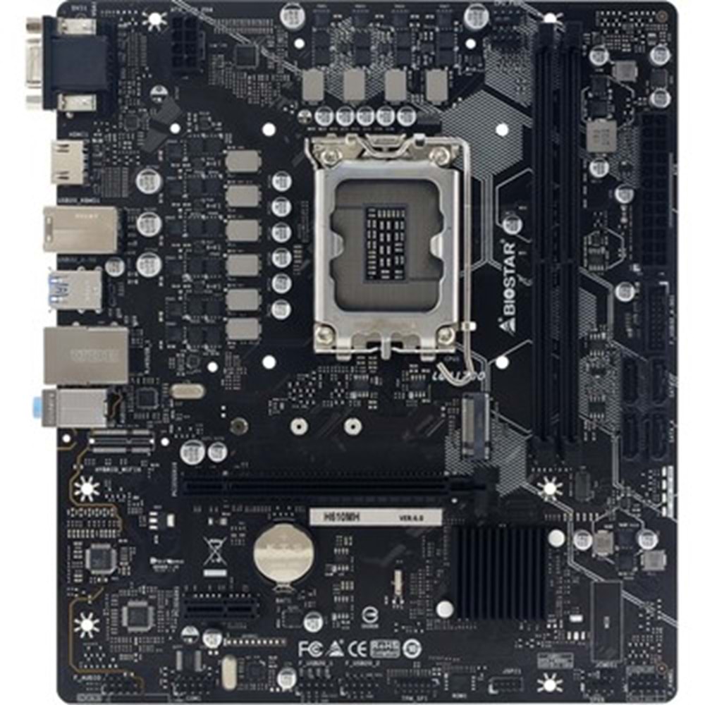 BIOSTAR H610MH D5 Intel 1700p DDR5 5600 HDMI VGA M2 mATX ANAKART