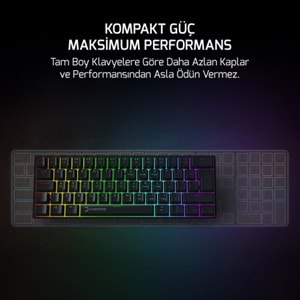 GAMEPOWER LYRA RGB 60M KLAVYE MEKANIK BLUE SWITCH SİYAH