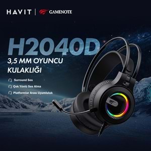 GAMENOTE H2040D SIYAH KULAKLIK GAMING RGB