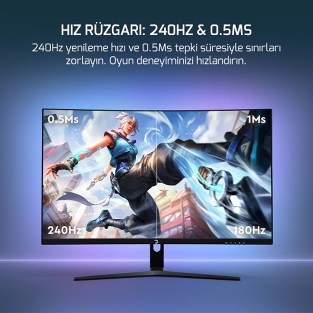 GAMEPOWER 27 VIVID V60 CURVED 0.5 Ms 240 Hz SİYAH MONITOR