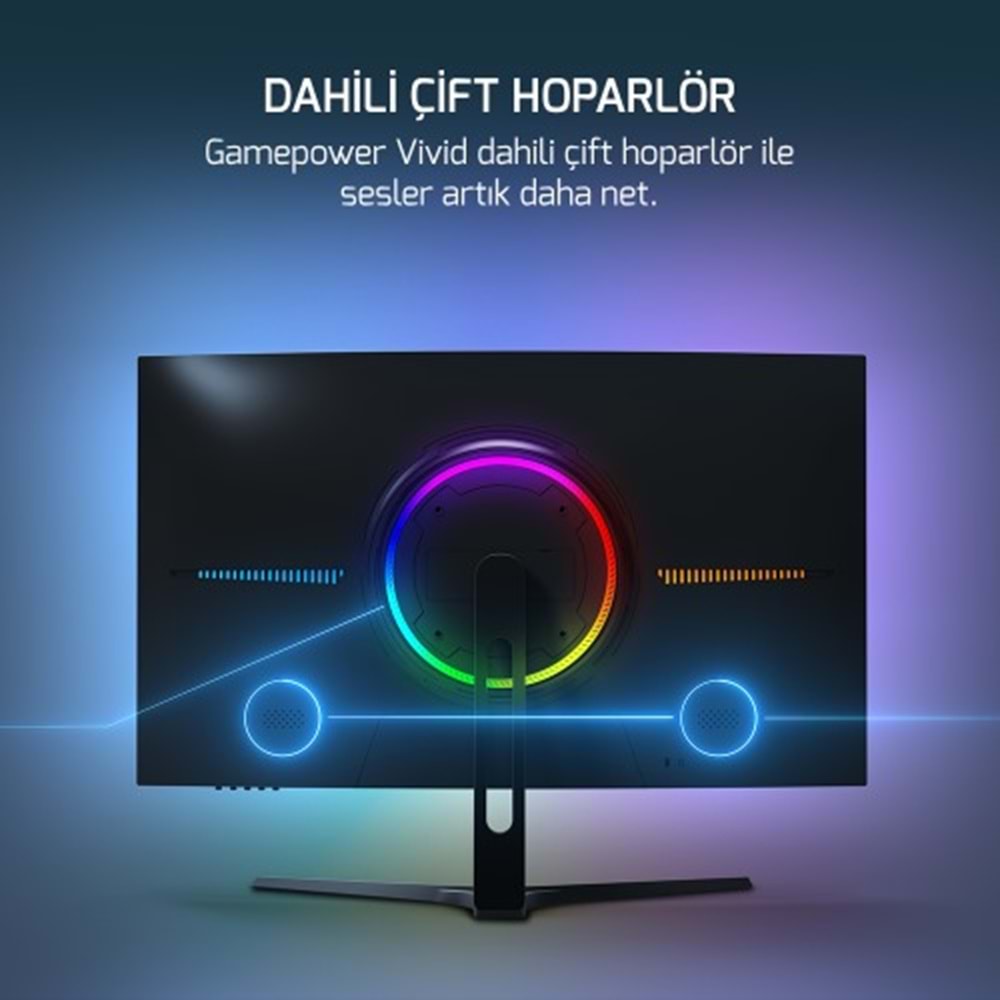 GAMEPOWER 27 VIVID V60 CURVED 0.5 Ms 240 Hz SİYAH MONITOR