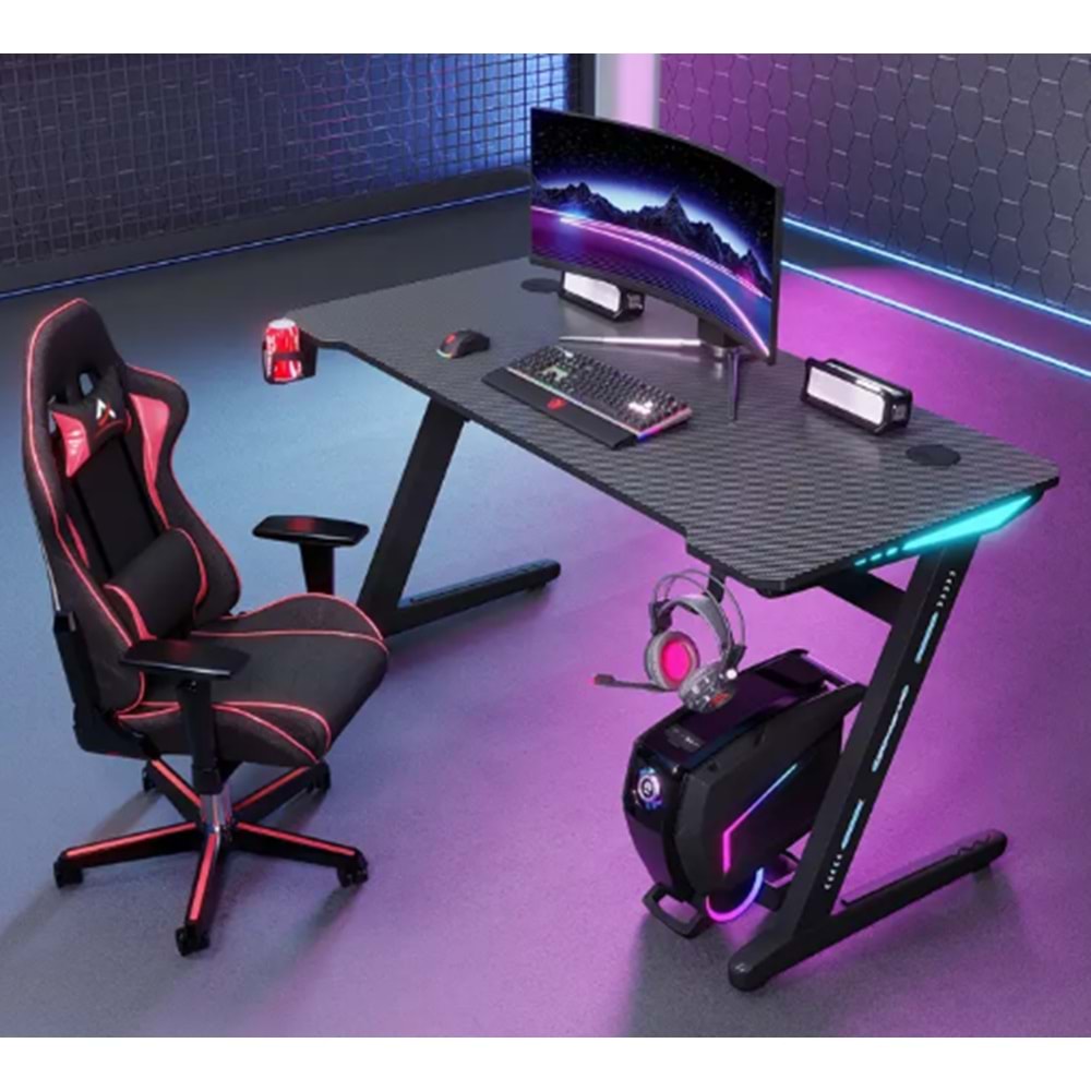 Adax Base Z 120cm Ergonomik RGB Gaming Masa