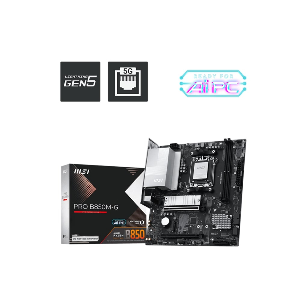 MSI PRO B850M-G AM5 DDR5 8200 MHz mATX Anakart