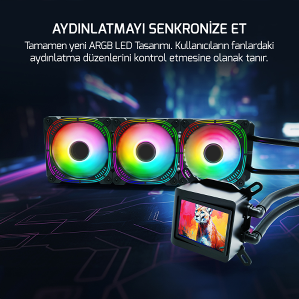 GAMEPOWER SKADI ELITE LCD 360 ARGB SIVI SOĞUTMA