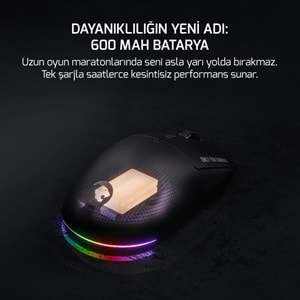 GamePower Fenix 24.000DPI Triple Mode (Kablolu/Bluetooth/2.4G) Siyah Gaming Mouse