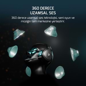 GamePower Aero Ultra Siyah Triple Mode (Kablosuz/Bluetooth/2.4G) Gaming (Oyuncu) Kulaklık