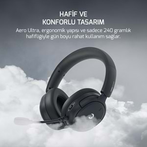 GamePower Aero Ultra Siyah Triple Mode (Kablosuz/Bluetooth/2.4G) Gaming (Oyuncu) Kulaklık